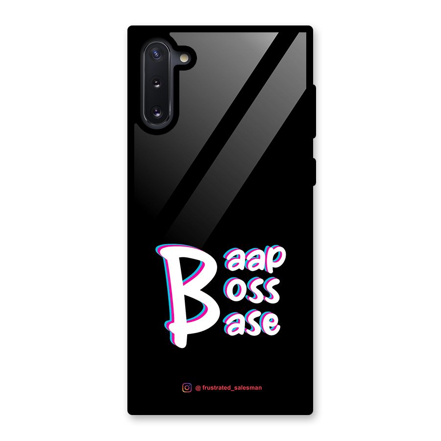 Baap Boss Base Black Glass Back Case for Galaxy Note 10