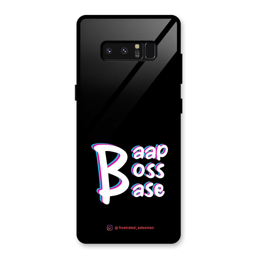 Baap Boss Base Black Glass Back Case for Galaxy Note 8