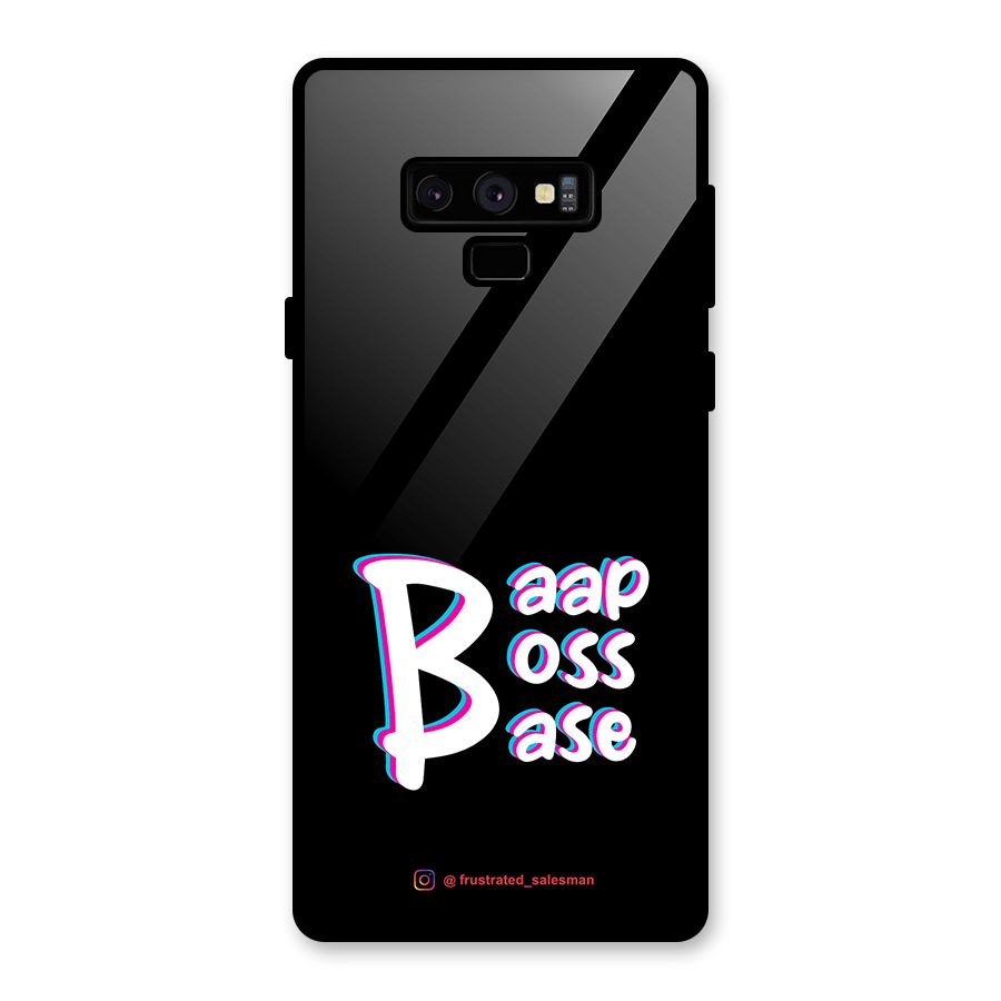 Baap Boss Base Black Glass Back Case for Galaxy Note 9