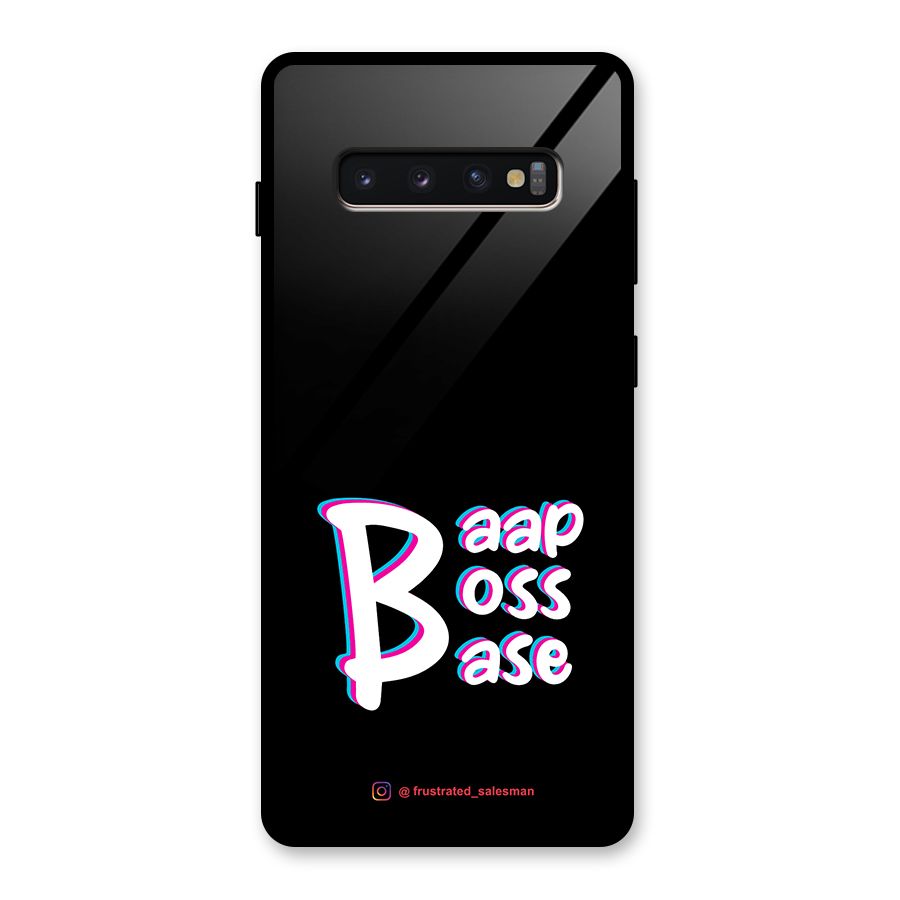 Baap Boss Base Black Glass Back Case for Galaxy S10 Plus