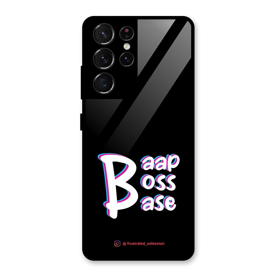 Baap Boss Base Black Glass Back Case for Galaxy S21 Ultra 5G
