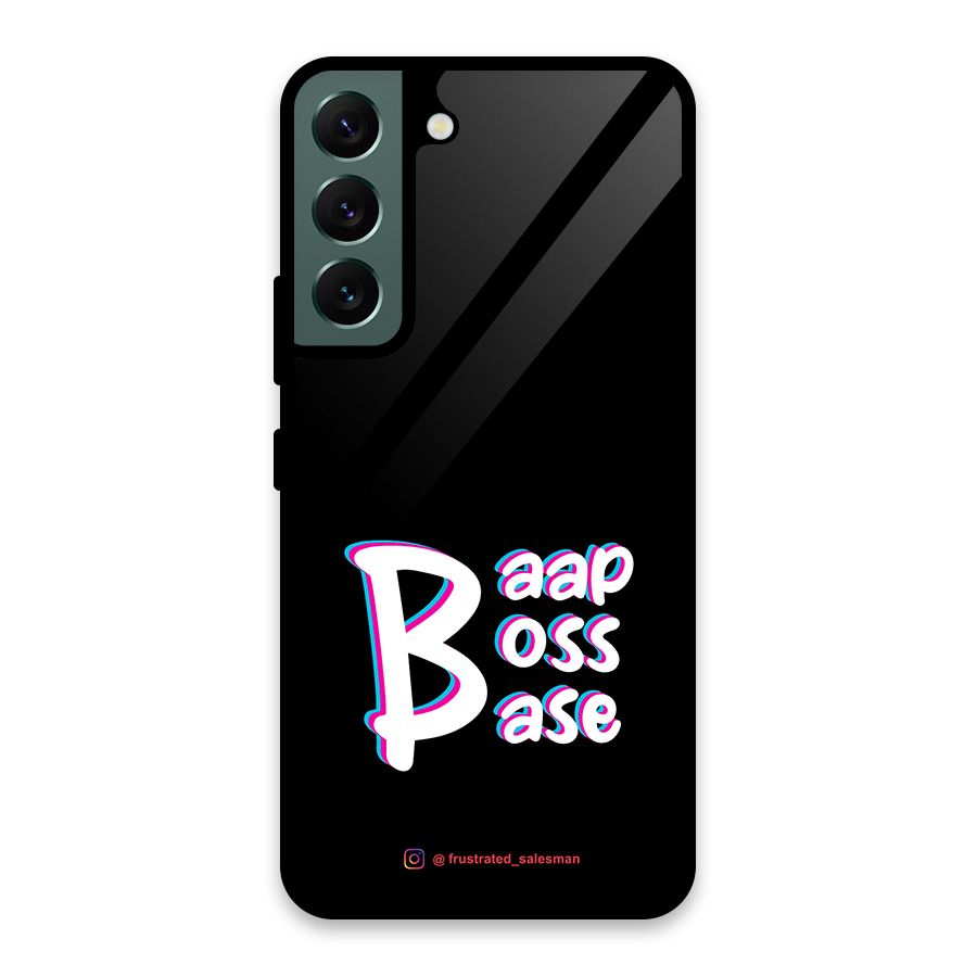 Baap Boss Base Black Glass Back Case for Galaxy S22 5G