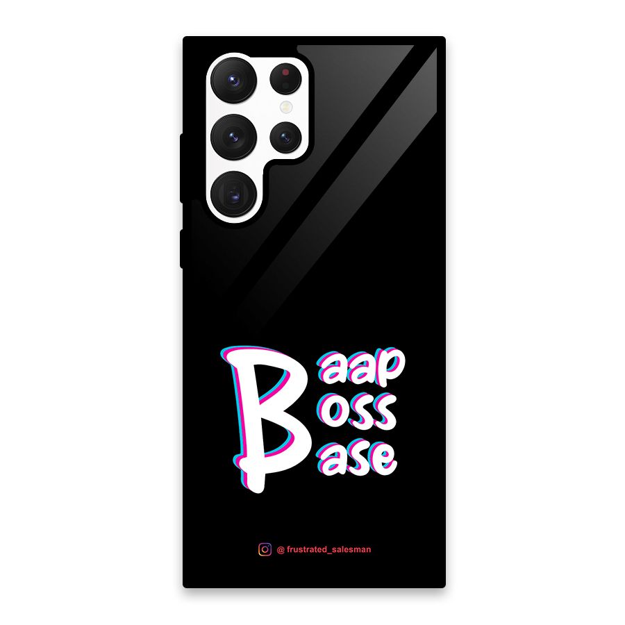 Baap Boss Base Black Glass Back Case for Galaxy S22 Ultra 5G