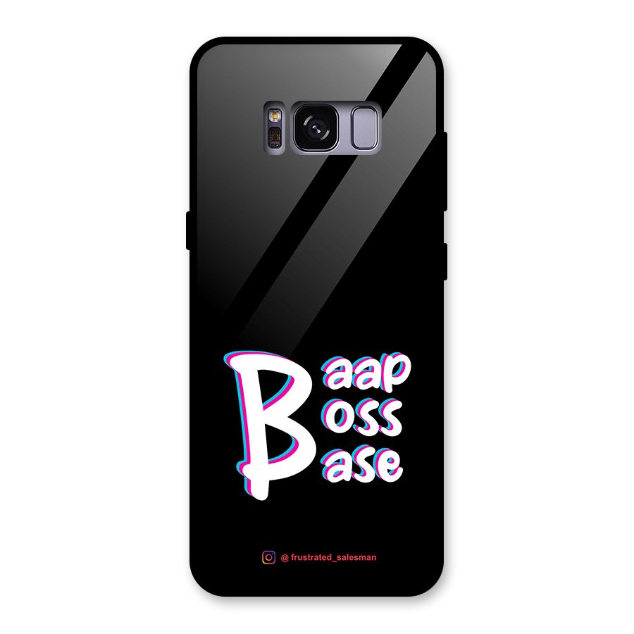 Baap Boss Base Black Glass Back Case for Galaxy S8