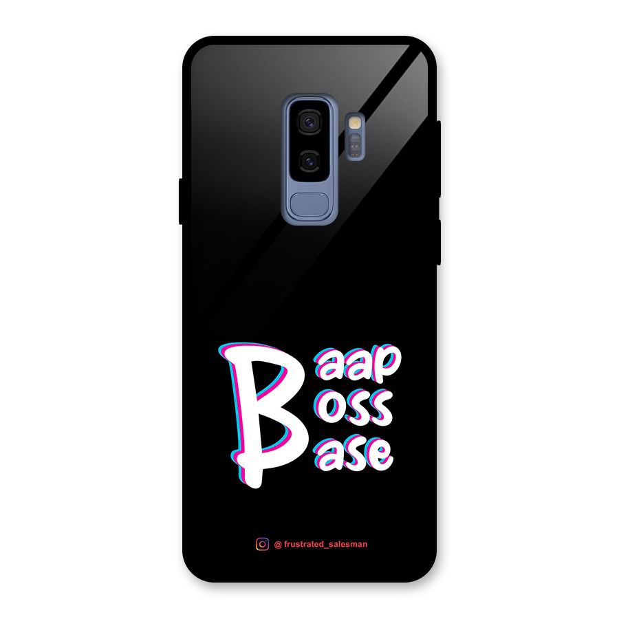 Baap Boss Base Black Glass Back Case for Galaxy S9 Plus