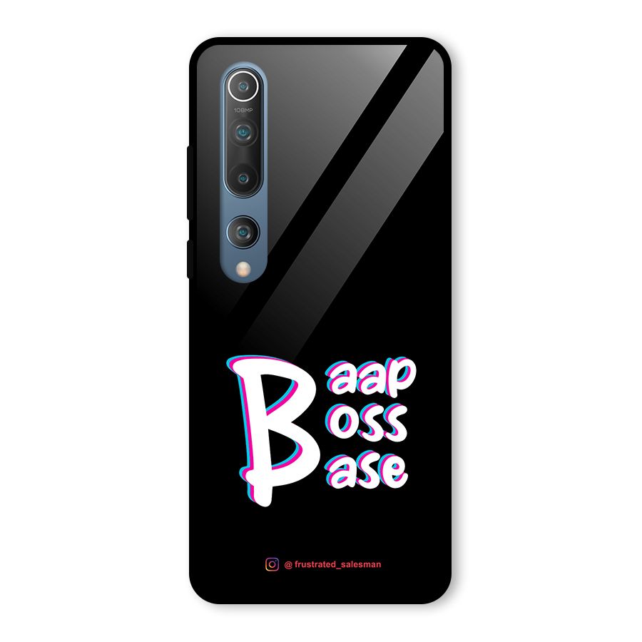 Baap Boss Base Black Glass Back Case for Mi 10