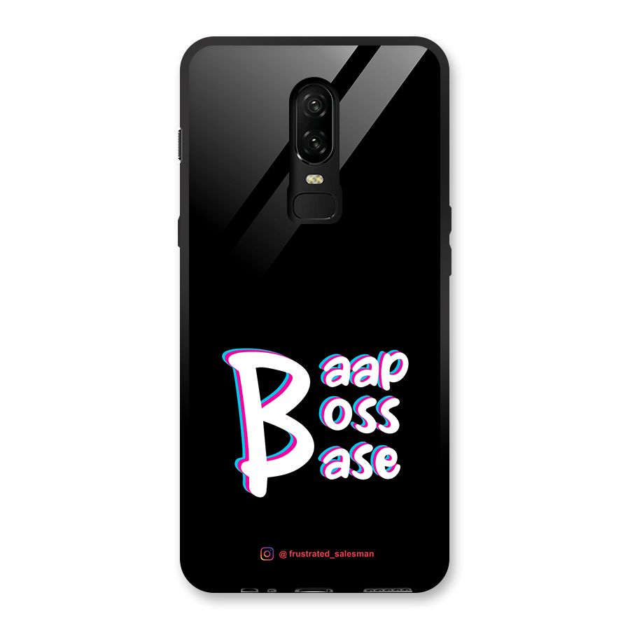 Baap Boss Base Black Glass Back Case for OnePlus 6