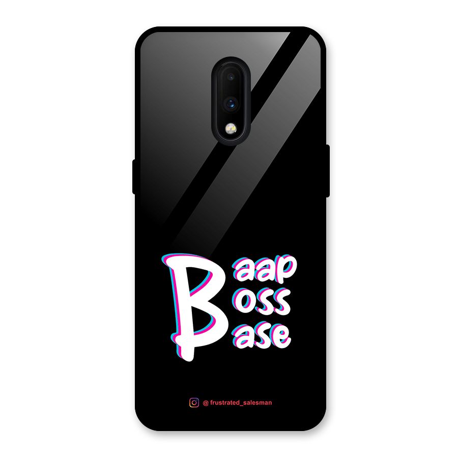 Baap Boss Base Black Glass Back Case for OnePlus 7