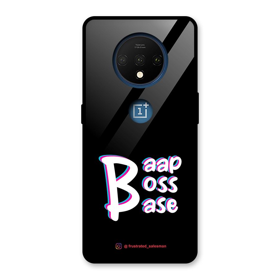 Baap Boss Base Black Glass Back Case for OnePlus 7T