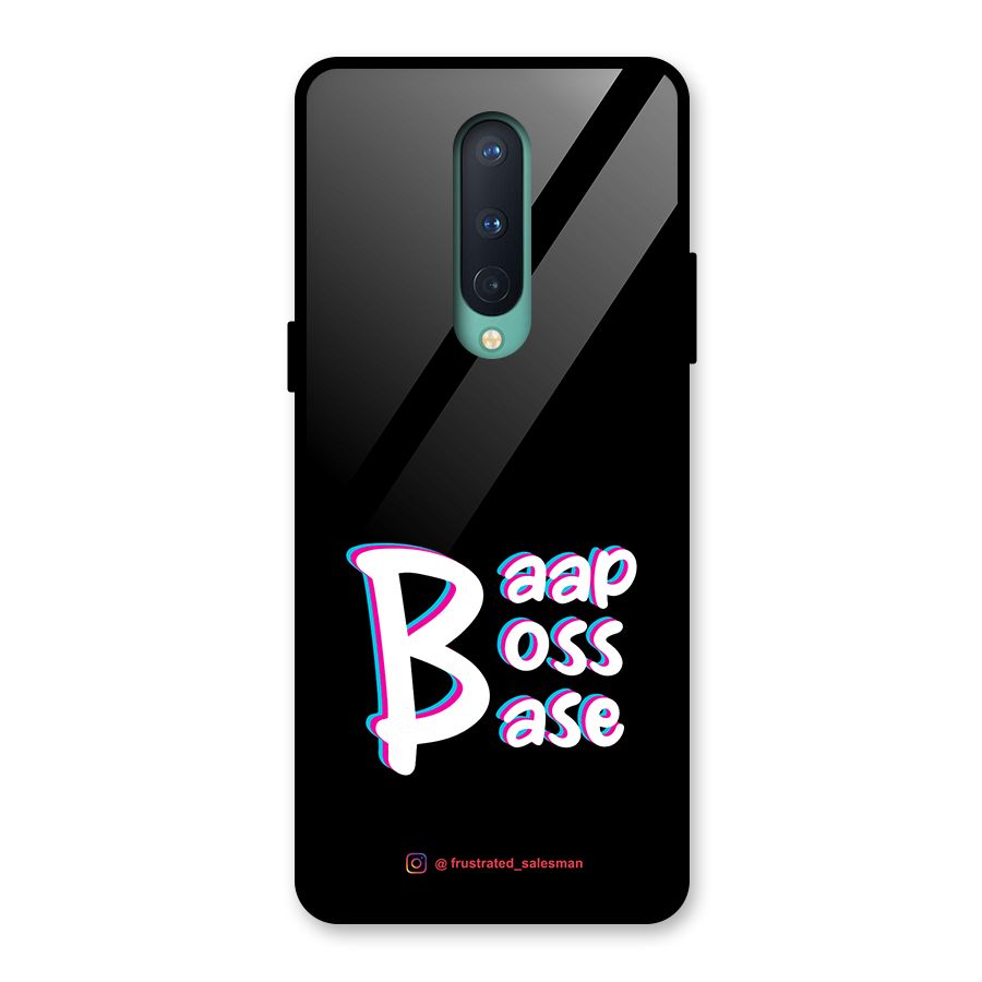Baap Boss Base Black Glass Back Case for OnePlus 8