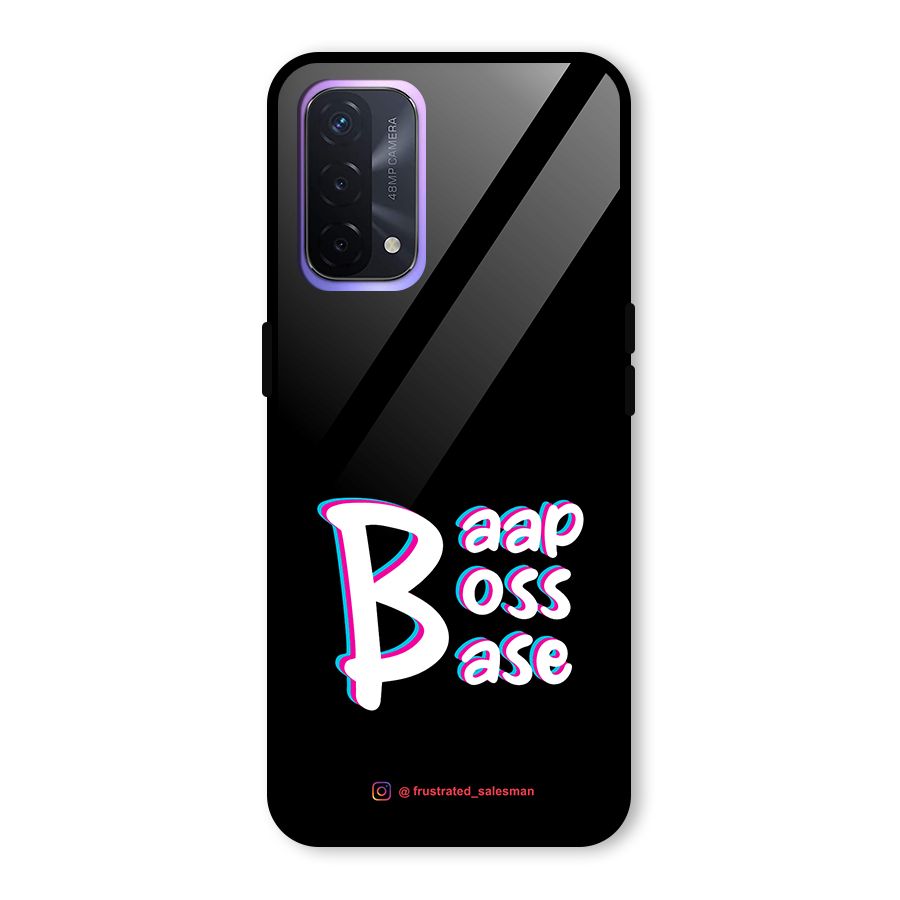 Baap Boss Base Black Glass Back Case for Oppo A74 5G