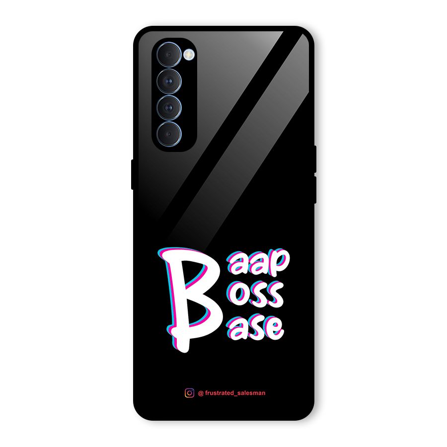 Baap Boss Base Black Glass Back Case for Oppo Reno4 Pro