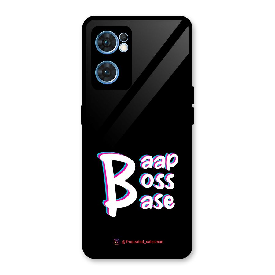 Baap Boss Base Black Glass Back Case for Oppo Reno7 5G