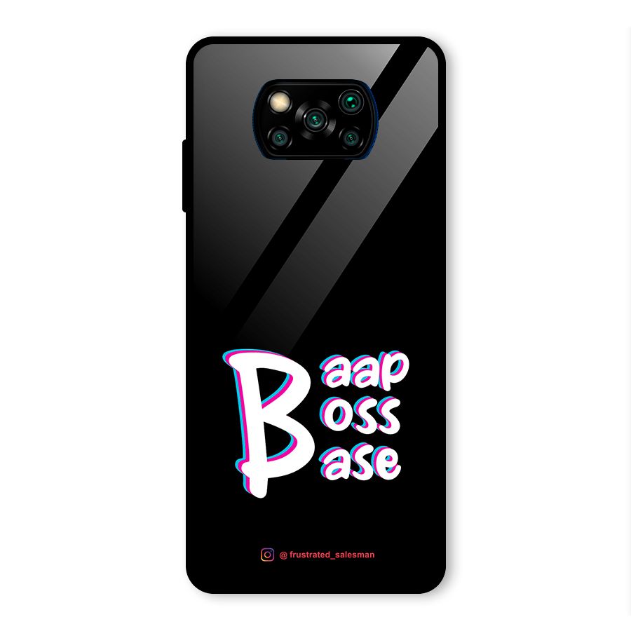 Baap Boss Base Black Glass Back Case for Poco X3 Pro