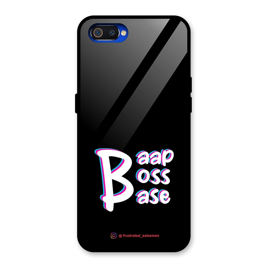 Baap Boss Base Black Glass Back Case for Realme C2