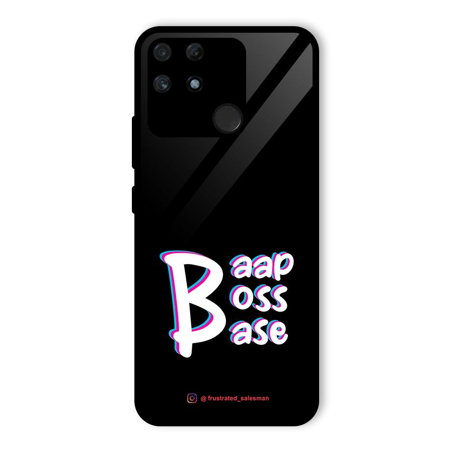 Baap Boss Base Black Glass Back Case for Realme Narzo 50A
