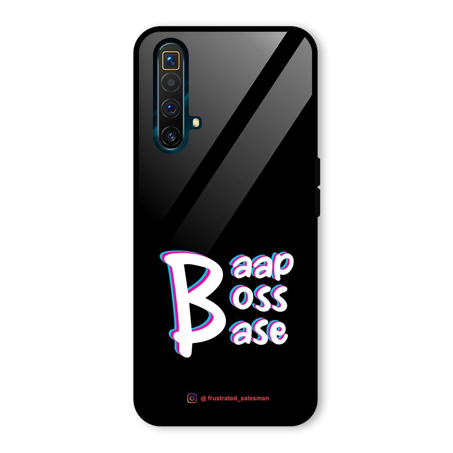 Baap Boss Base Black Glass Back Case for Realme X3