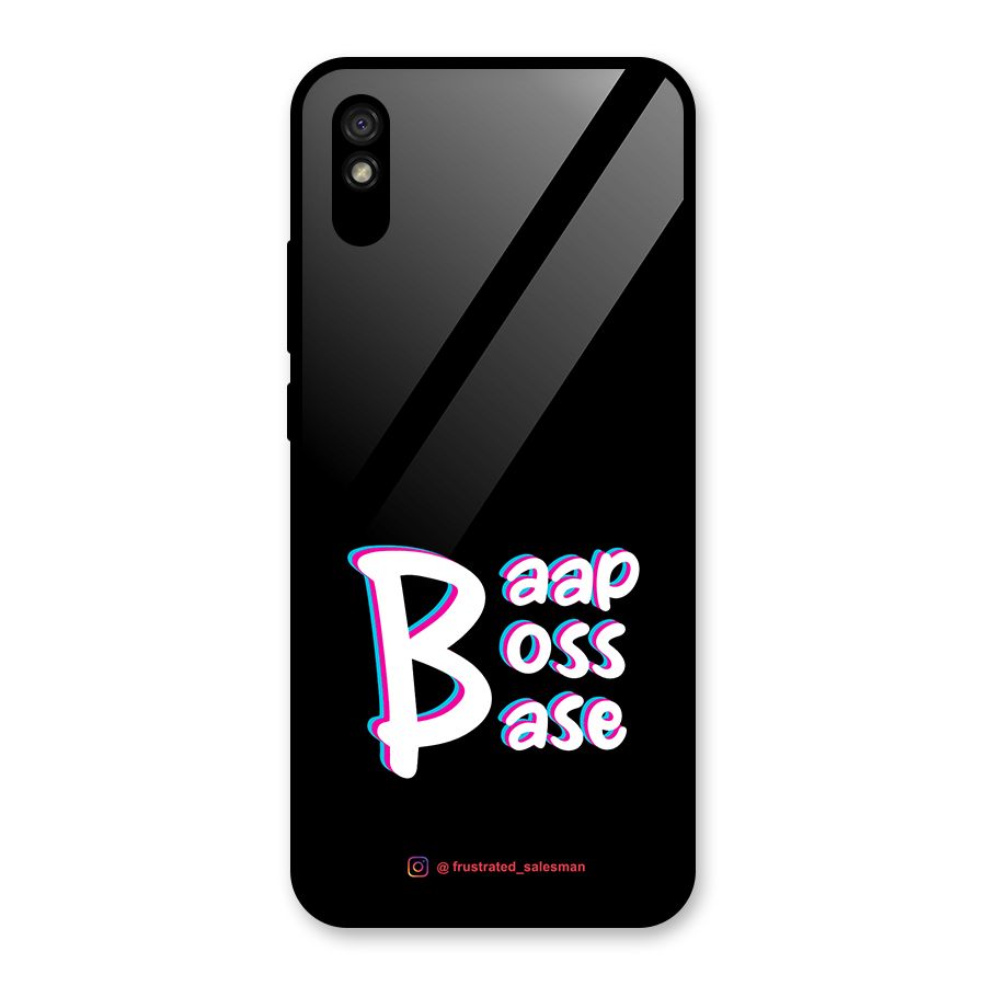 Baap Boss Base Black Glass Back Case for Redmi 9A