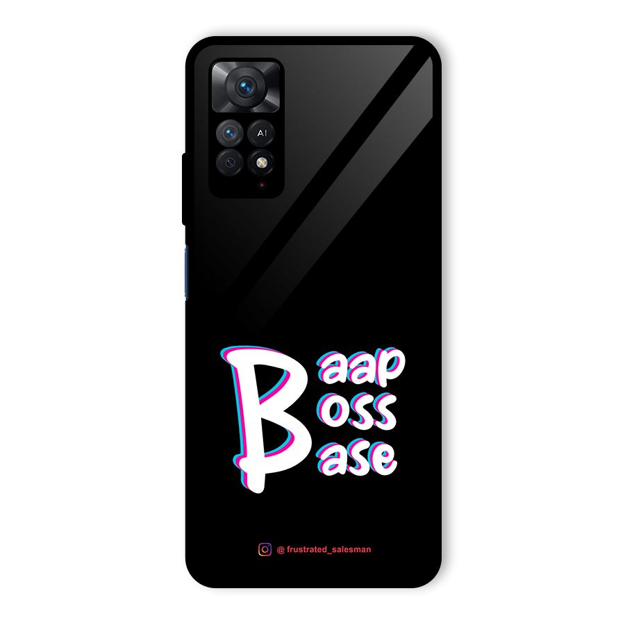 Baap Boss Base Black Glass Back Case for Redmi Note 11 Pro Plus 5G