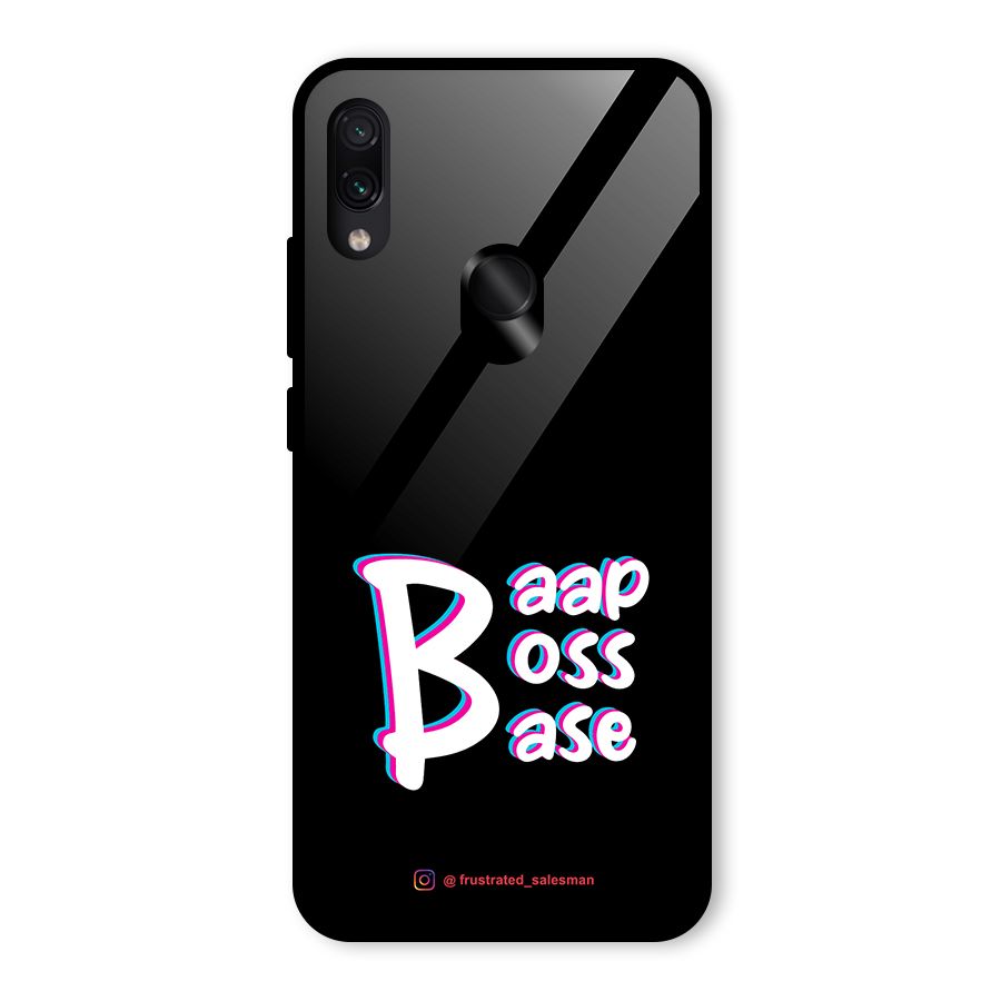 Baap Boss Base Black Glass Back Case for Redmi Note 7S