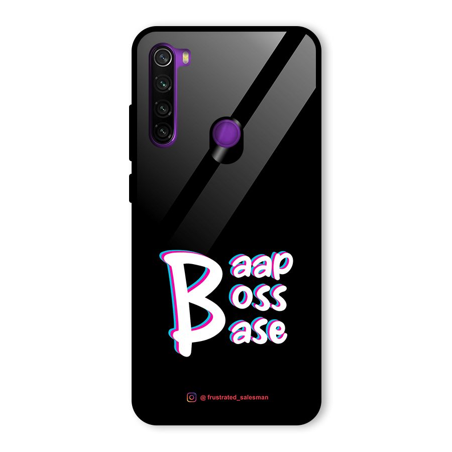 Baap Boss Base Black Glass Back Case for Redmi Note 8