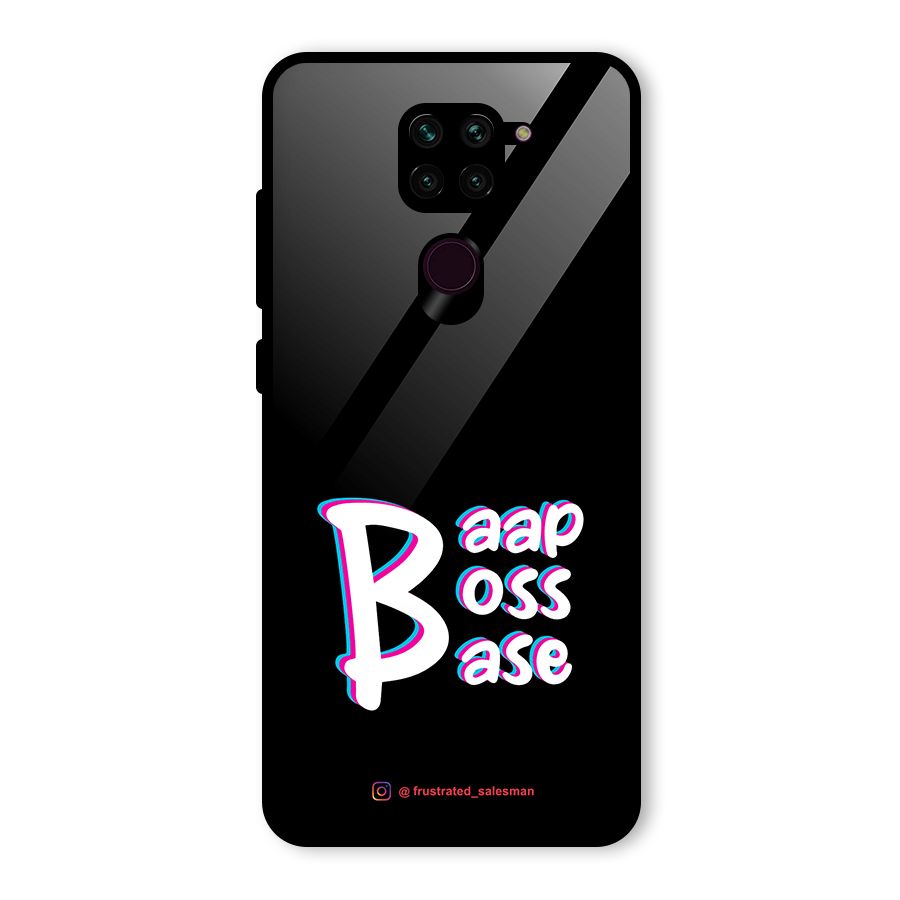 Baap Boss Base Black Glass Back Case for Redmi Note 9