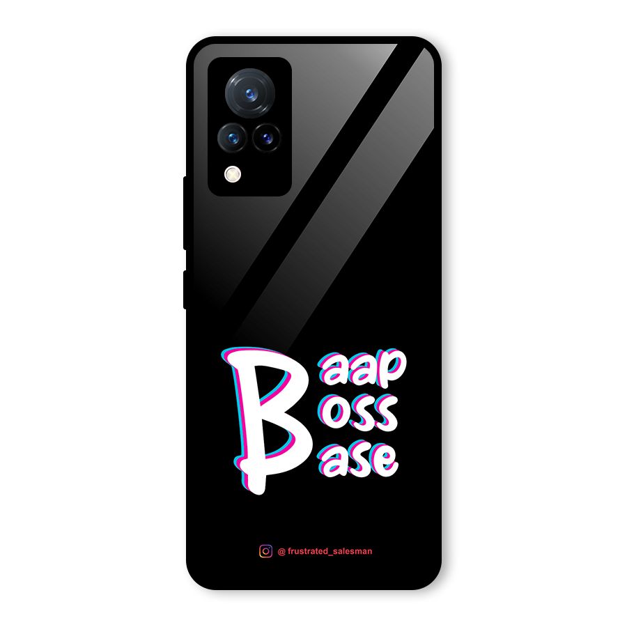 Baap Boss Base Black Glass Back Case for Vivo V21 5G