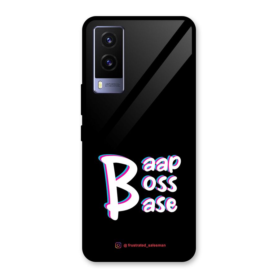 Baap Boss Base Black Glass Back Case for Vivo V21e 5G