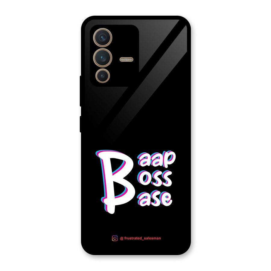 Baap Boss Base Black Glass Back Case for Vivo V23 5G