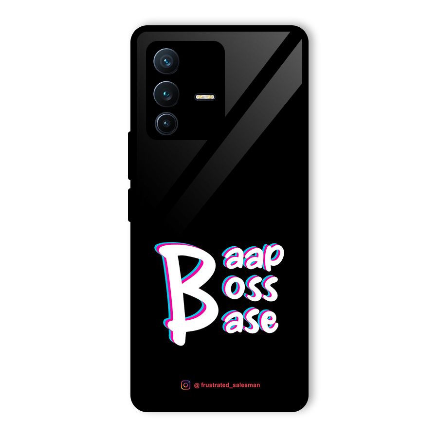Baap Boss Base Black Glass Back Case for Vivo V23 Pro