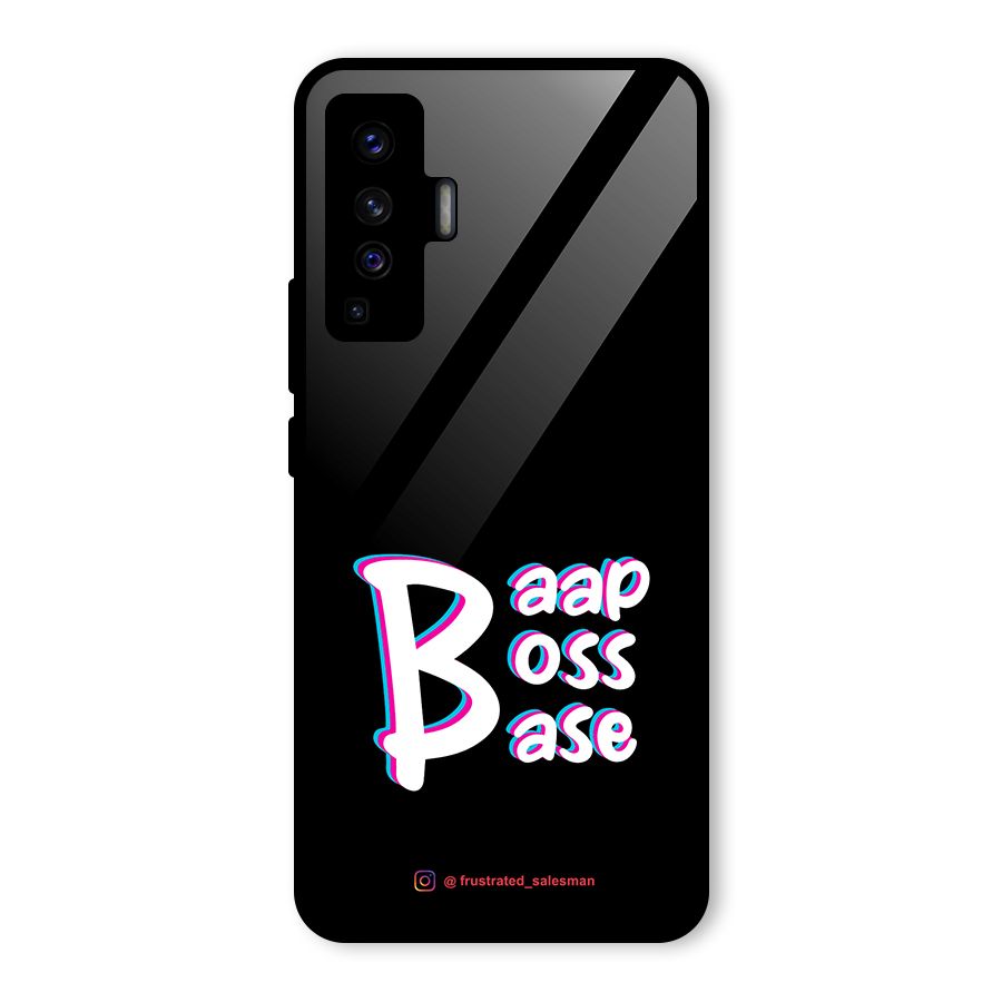 Baap Boss Base Black Glass Back Case for Vivo X50