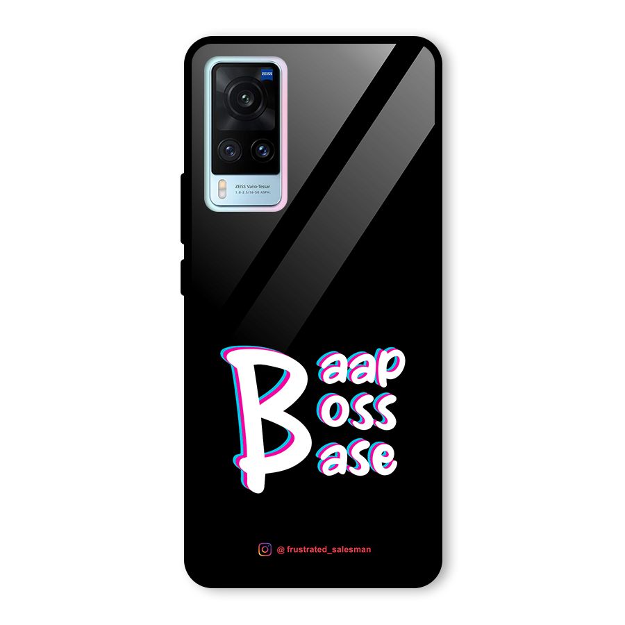 Baap Boss Base Black Glass Back Case for Vivo X60