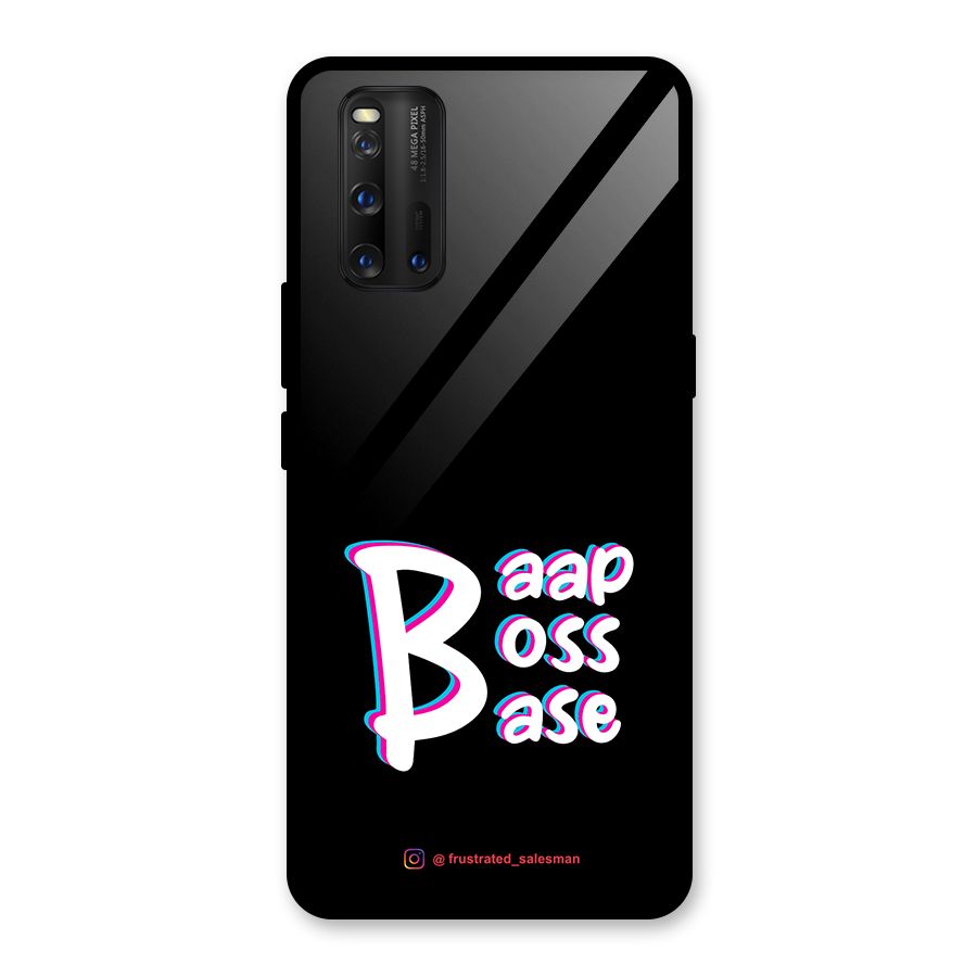 Baap Boss Base Black Glass Back Case for Vivo iQOO 3