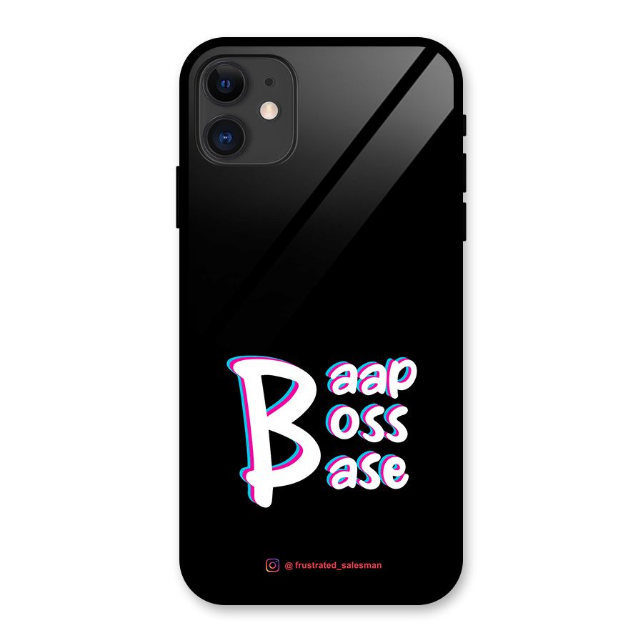 Baap Boss Base Black Glass Back Case for iPhone 11