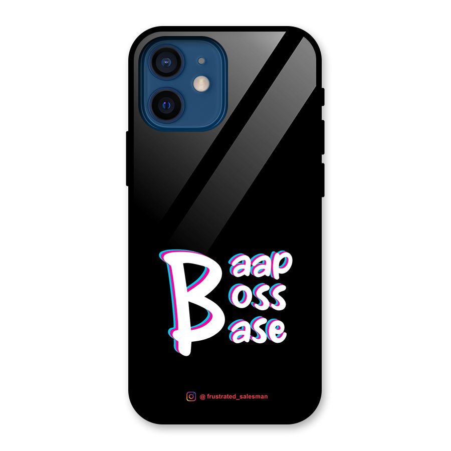 Baap Boss Base Black Glass Back Case for iPhone 12 Mini