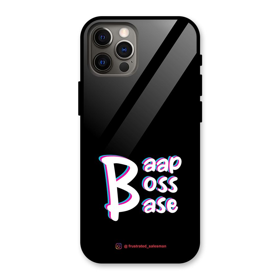 Baap Boss Base Black Glass Back Case for iPhone 12 Pro