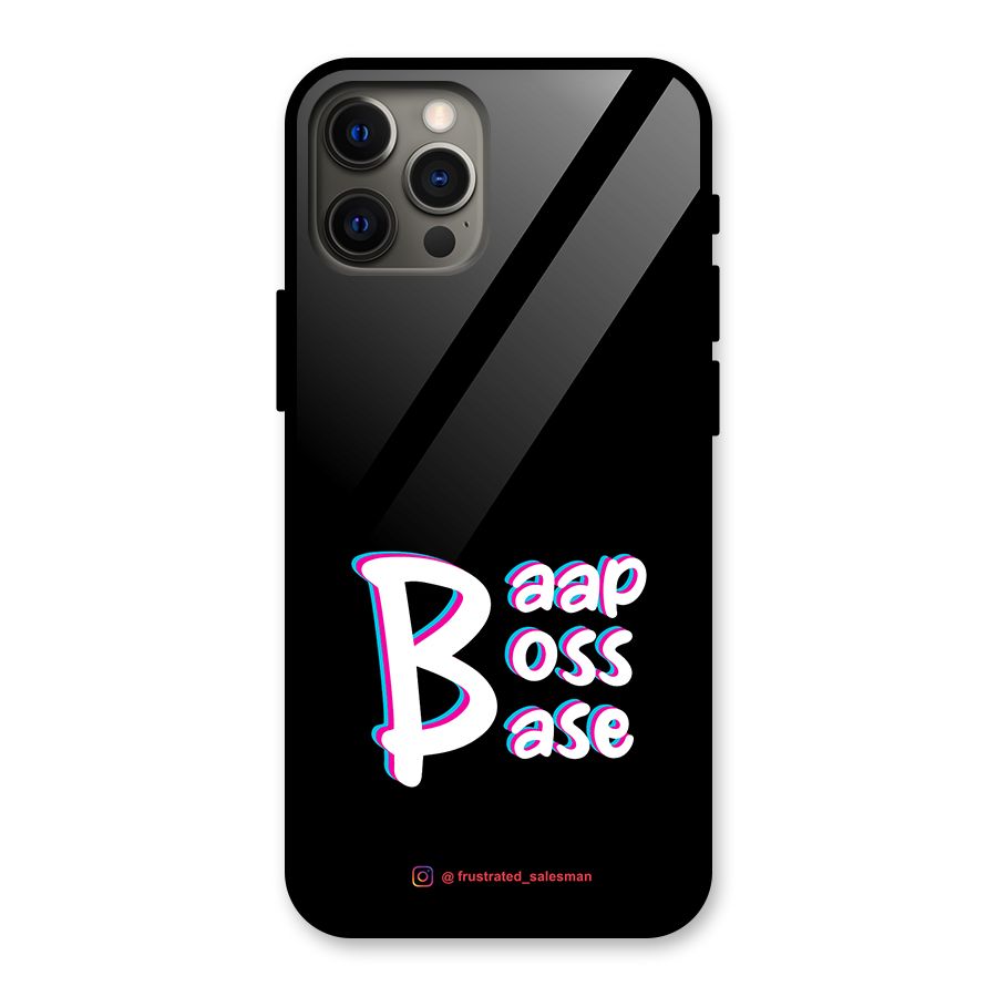 Baap Boss Base Black Glass Back Case for iPhone 12 Pro Max