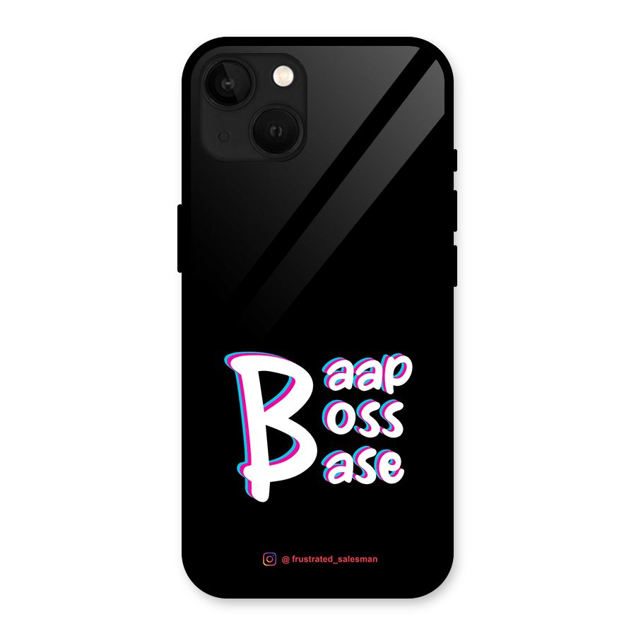 Baap Boss Base Black Glass Back Case for iPhone 13