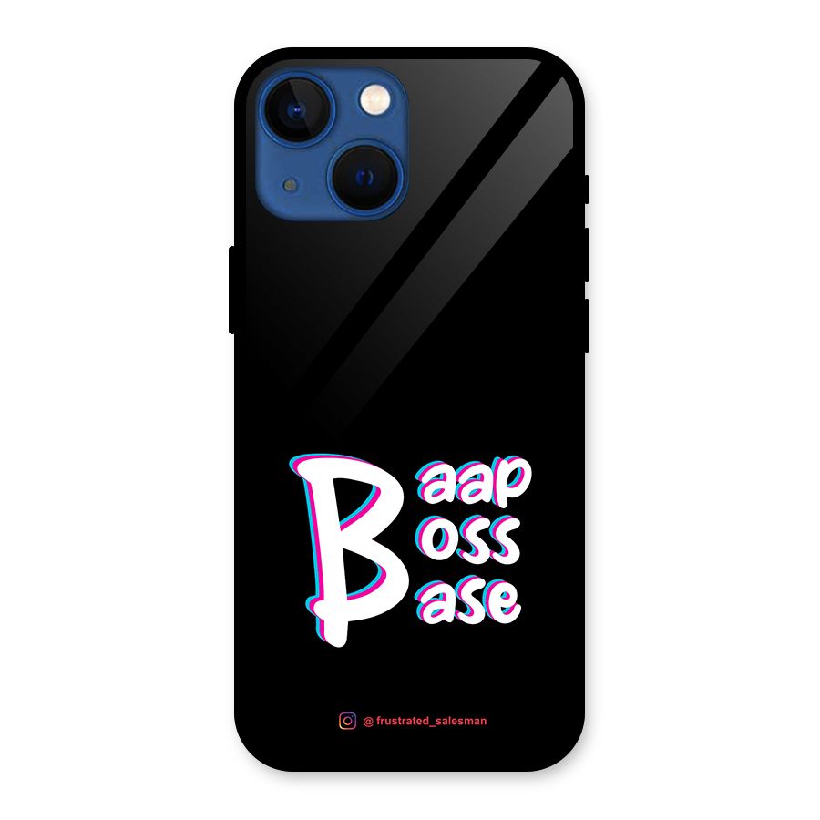 Baap Boss Base Black Glass Back Case for iPhone 13 Mini