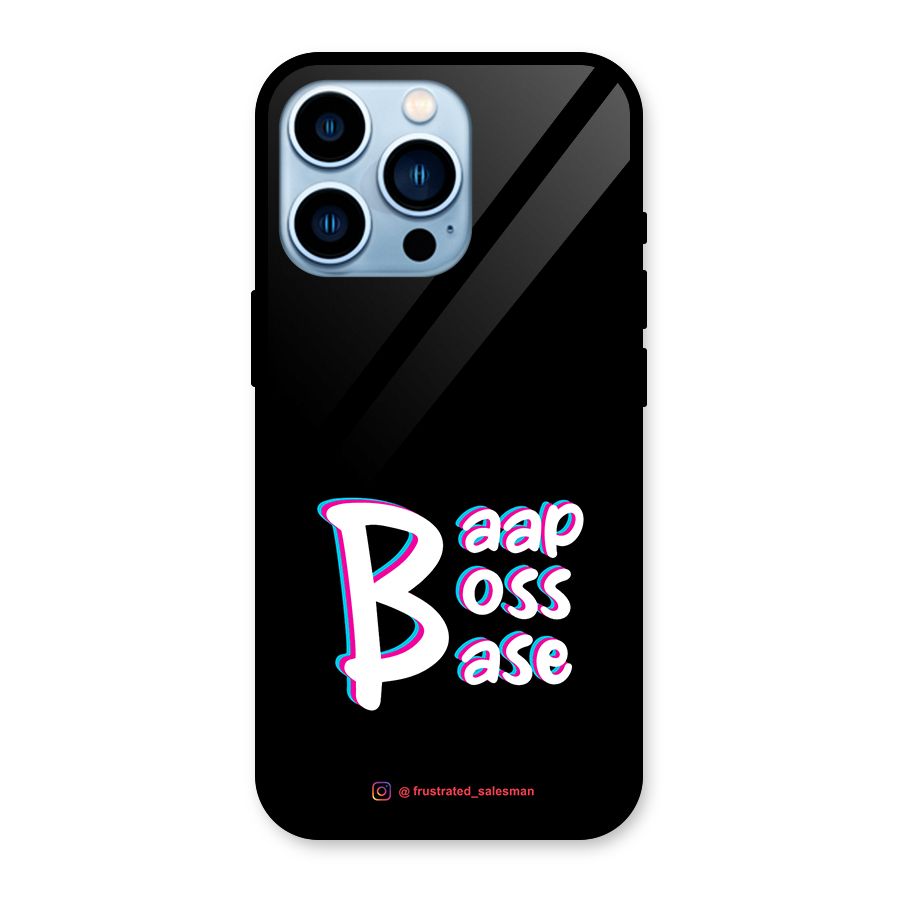 Baap Boss Base Black Glass Back Case for iPhone 13 Pro