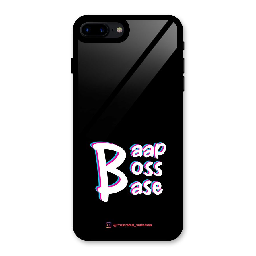 Baap Boss Base Black Glass Back Case for iPhone 8 Plus
