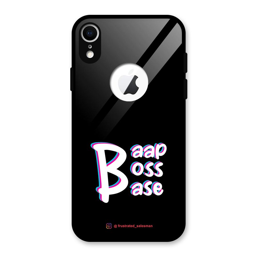 Baap Boss Base Black Glass Back Case for iPhone XR Logo Cut