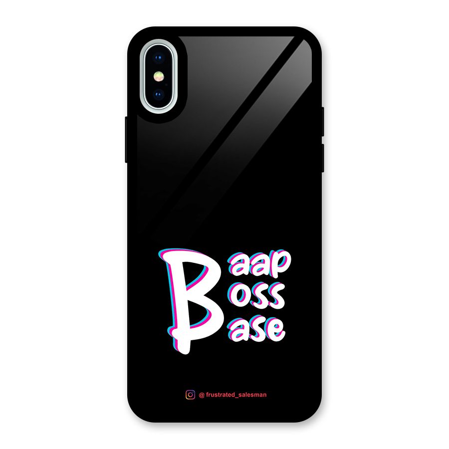 Baap Boss Base Black Glass Back Case for iPhone XS