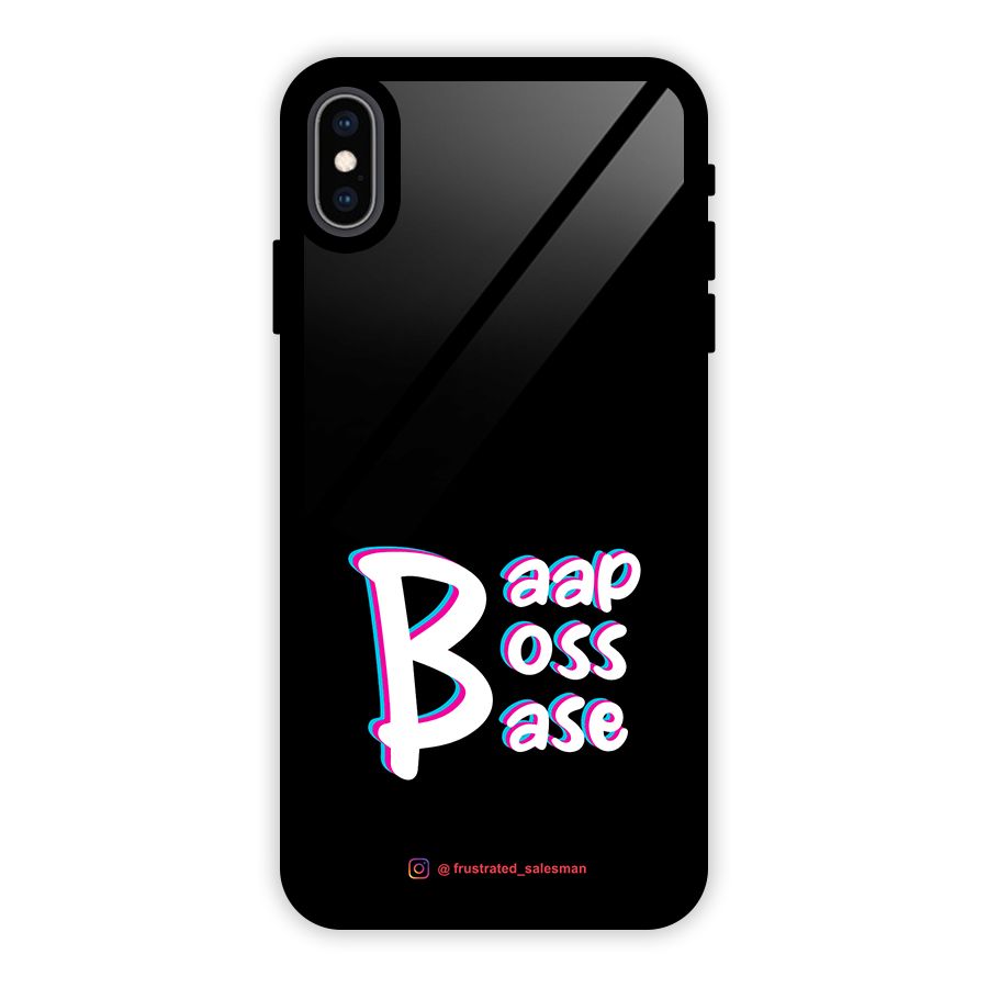 Baap Boss Base Black Glass Back Case for iPhone XS Max
