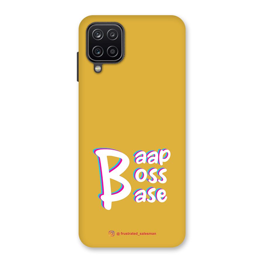 Baap Boss Base Mustard Yellow Back Case for Galaxy A12