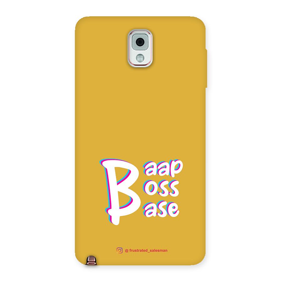 Baap Boss Base Mustard Yellow Back Case for Galaxy Note 3