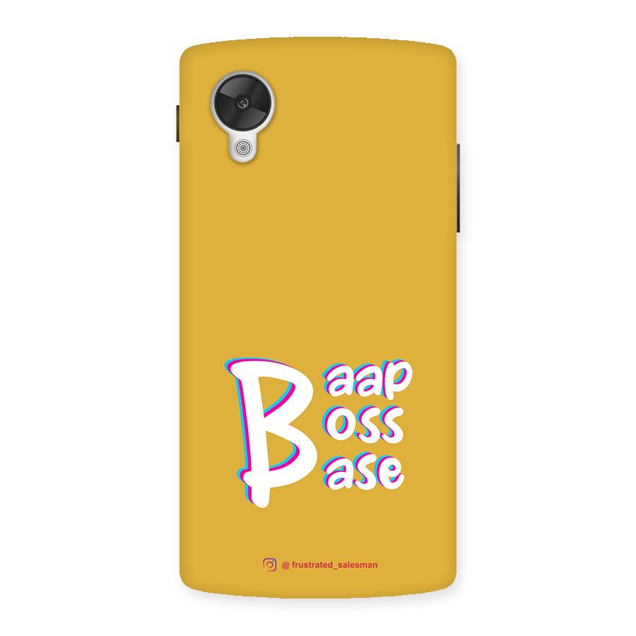 Baap Boss Base Mustard Yellow Back Case for Google Nexsus 5