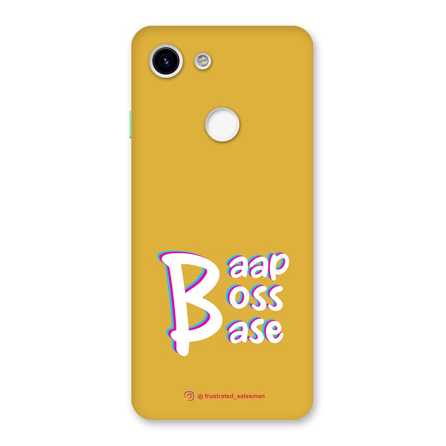 Baap Boss Base Mustard Yellow Back Case for Google Pixel 3