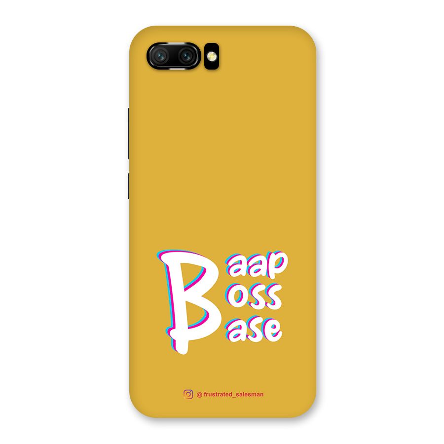 Baap Boss Base Mustard Yellow Back Case for Honor 10