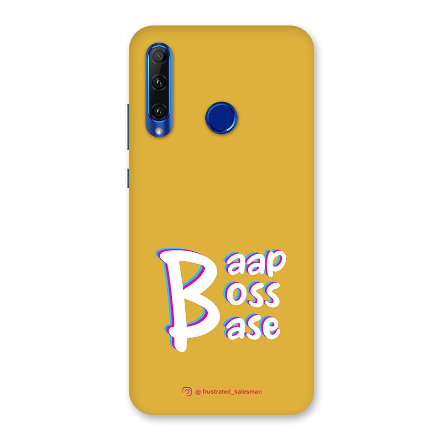 Baap Boss Base Mustard Yellow Back Case for Honor 20i